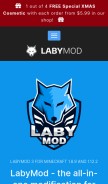 How labymod.net looks like on a mobile device such as an iPhone.