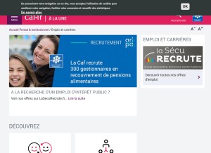 How lacafrecrute.fr looks like on a tablet such as an iPad.