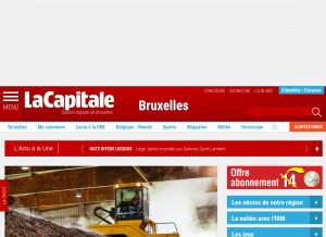 How lacapitale.be looks like on a tablet such as an iPad.