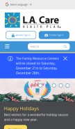 How lacare.org looks like on a mobile device such as an iPhone.