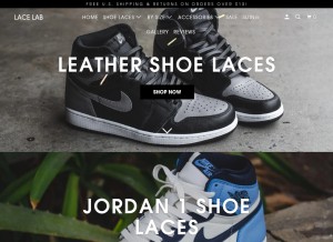 How lacelab.com looks like on a tablet such as an iPad.