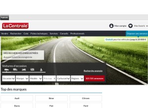 How lacentrale.fr looks like on a tablet such as an iPad.