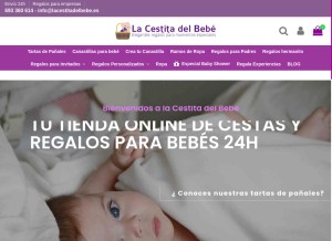 How lacestitadelbebe.es looks like on a tablet such as an iPad.