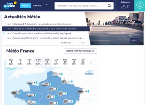 How lachainemeteo.com looks like on a tablet such as an iPad.