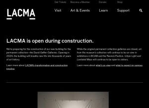 How lacma.org looks like on a tablet such as an iPad.