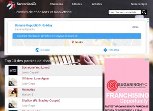 How lacoccinelle.net looks like on a tablet such as an iPad.