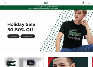 How lacoste.com looks like on a tablet such as an iPad.