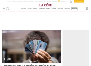 How lacote.ch looks like on a tablet such as an iPad.