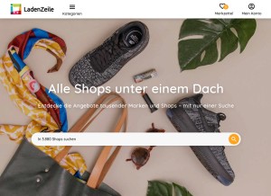 How ladenzeile.de looks like on a tablet such as an iPad.