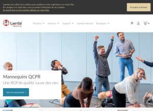 How laerdal.com looks like on a tablet such as an iPad.