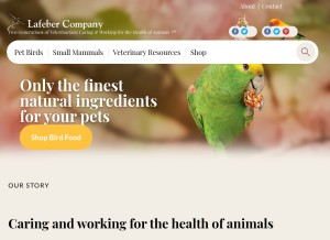 How lafeber.com looks like on a tablet such as an iPad.