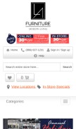 How lafurniturestore.com looks like on a mobile device such as an iPhone.