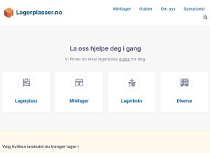 How lagerplasser.no looks like on a tablet such as an iPad.