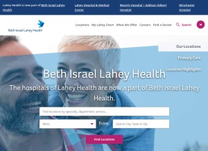 How lahey.org looks like on a tablet such as an iPad.