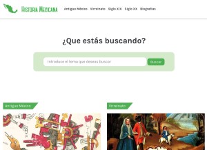 How lahistoriamexicana.mx looks like on a tablet such as an iPad.