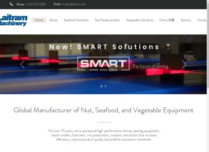 How laitrammachinery.com looks like on a tablet such as an iPad.