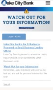 How lakecitybank.com looks like on a mobile device such as an iPhone.