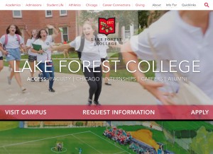 How lakeforest.edu looks like on a tablet such as an iPad.