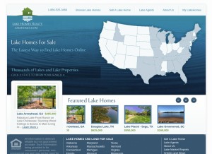 How lakehomes.com looks like on a tablet such as an iPad.