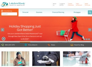 How lakelandbank.com looks like on a tablet such as an iPad.