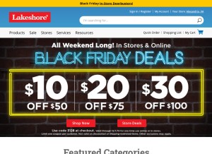 How lakeshorelearning.com looks like on a tablet such as an iPad.