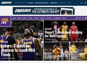 How lakeshowlife.com looks like on a tablet such as an iPad.