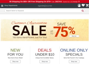 How lakeside.com looks like on a tablet such as an iPad.