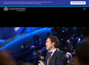 How lakewoodchurch.com looks like on a tablet such as an iPad.