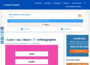 How lalanguefrancaise.com looks like on a tablet such as an iPad.