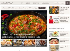 How lamaistas.lt looks like on a tablet such as an iPad.