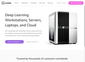 How lambdalabs.com looks like on a tablet such as an iPad.