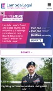 How lambdalegal.org looks like on a mobile device such as an iPhone.