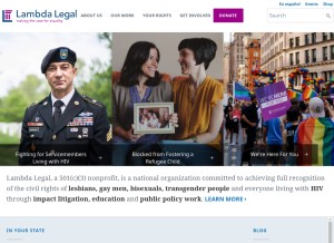 How lambdalegal.org looks like on a tablet such as an iPad.