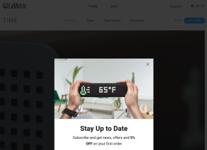 How lametric.com looks like on a tablet such as an iPad.