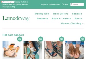 How lamodeway.com looks like on a tablet such as an iPad.