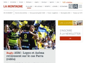 How lamontagne.fr looks like on a tablet such as an iPad.