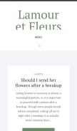 How lamouretfleurs.com looks like on a mobile device such as an iPhone.