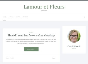 How lamouretfleurs.com looks like on a tablet such as an iPad.