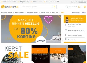 How lampenlicht.nl looks like on a tablet such as an iPad.
