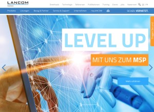 How lancom.de looks like on a tablet such as an iPad.