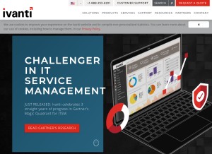 How landesk.com looks like on a tablet such as an iPad.