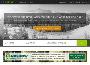 How landflip.com looks like on a tablet such as an iPad.