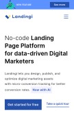 How landingi.com looks like on a mobile device such as an iPhone.