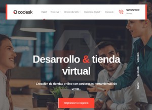 How landingpage.cl looks like on a tablet such as an iPad.