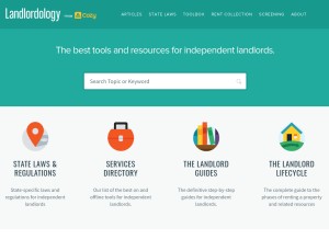 How landlordology.com looks like on a tablet such as an iPad.
