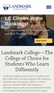 How landmark.edu looks like on a mobile device such as an iPhone.