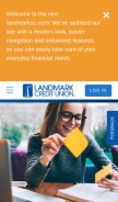 How landmarkcu.com looks like on a mobile device such as an iPhone.