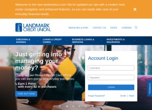 How landmarkcu.com looks like on a tablet such as an iPad.