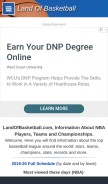 How landofbasketball.com looks like on a mobile device such as an iPhone.