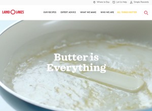 How landolakes.com looks like on a tablet such as an iPad.